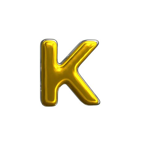 Mental Yellow Letter K 3D Render 11380472 PNG