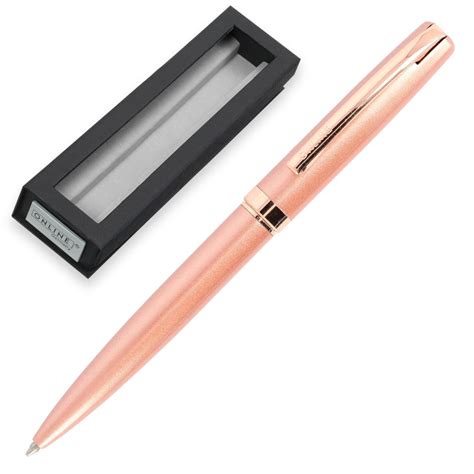 Stylo Plume Eleganza Style Or Rose M Mm Noir