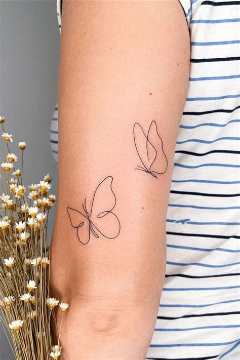 Tatuajes De Mariposas En Silueta Para Tattoos De Mujer Minimalistas Y