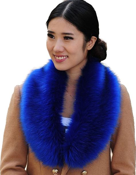 Womens Faux Fur Collar Wrap Scarf Big Neck Warmer Blue Cz126l2o107 Scarves And Wraps Cold