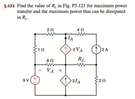 Solved 5 121 Find The Value Of RL In Fig P5 121 For Maximum Chegg