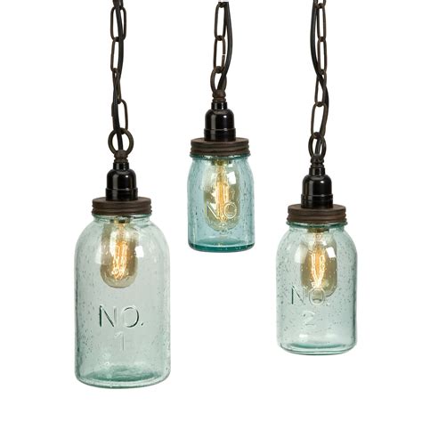 Mason Jar Pendant Lights Set Of 3