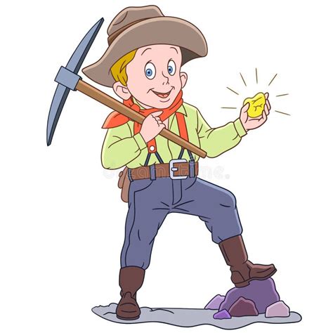 Cartoon miner with a pick stock vector. Illustration of worker - 19317284