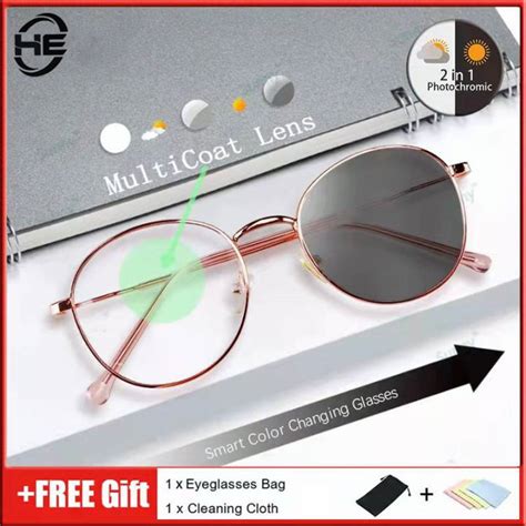 Photochromic Anti Radiation Eye Glasses For Women Men Lazada PH