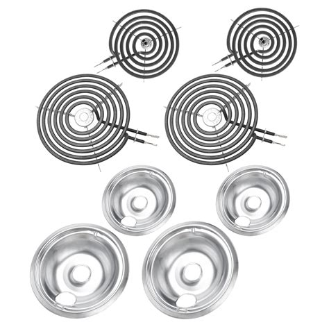 Cozzivita Wb30m1 Wb30m2 Ge Electric Stove Burners Replacement Element And Drip Pans Set