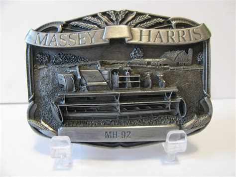 Massey Harris Mh 92 Combine Pewter Belt Buckle 1986 Limited Edition 682