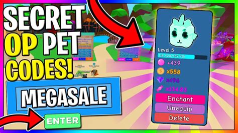 All New Secret Epic Mega Sale Pet Codes In Bubble Gum Simulator