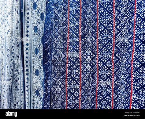 Hmong Batik Fabric Pattern Background Vintage Hmong Batik Textiles