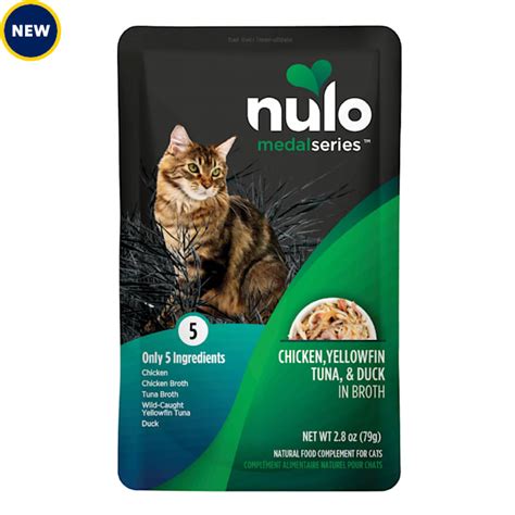 Nulo Medalseries Grain Free Chicken Yellowfin Tuna And Duck In Broth Wet Cat Food 2 8 Oz Case