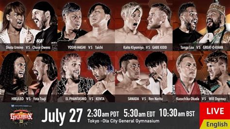 Njpw G Climax Night Results Night Card Updated Standings