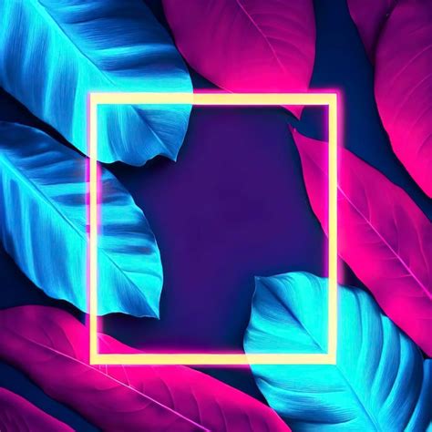 Premium AI Image Creative Fluorescent Color Layout Made Of Tropical