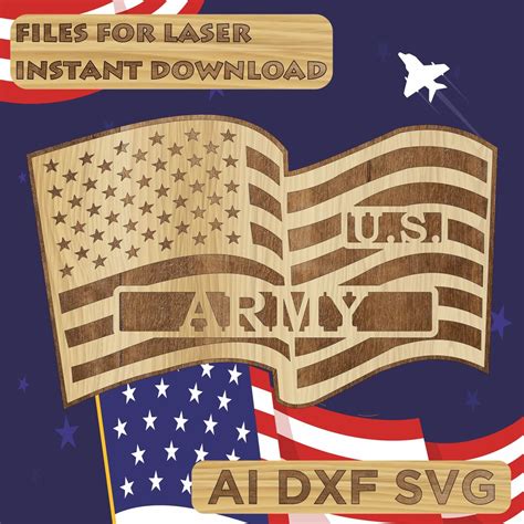 Armed Forces Flags Army Military Svg Laser Cut Scroll Saw Fret Saw Cricut And Silhouette Etsy