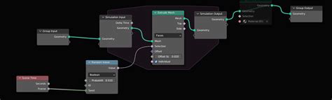 Geometry Nodes Simulation Input Extrude Mesh Set Material Only
