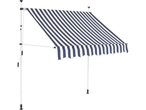 vidaXL Toldo manual retráctil 150 cm azul y blanco a rayas