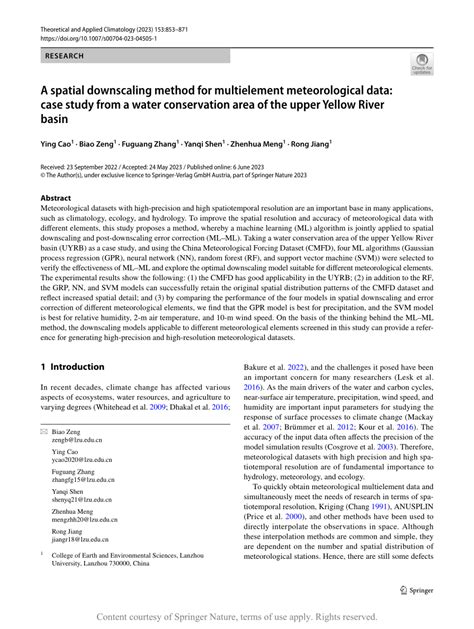 A Spatial Downscaling Method For Multielement Meteorological Data Case