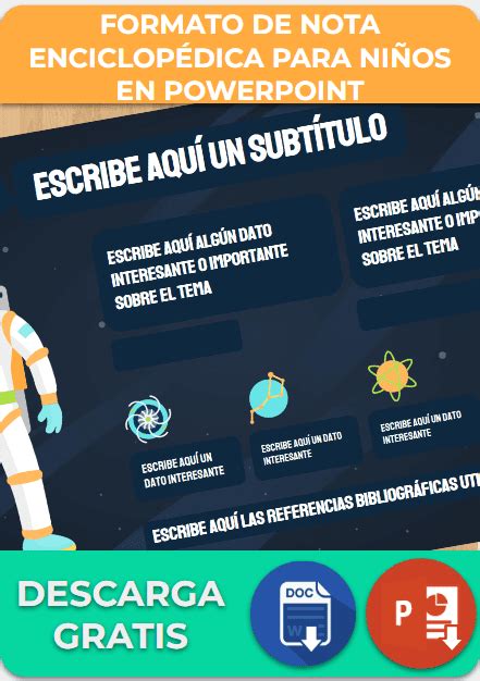 Nota enciclopédica para niños Ejemplos Plantillas Word Excel Canva