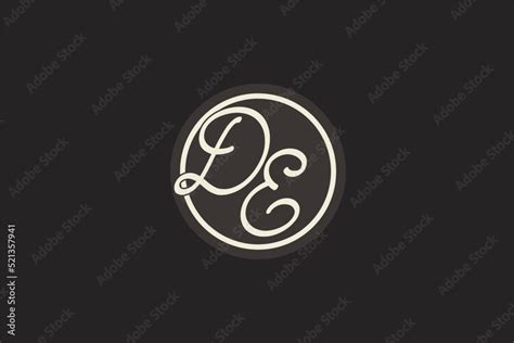 Initial Letter DE Monogram Logo With Simple And Creative Cirle Line