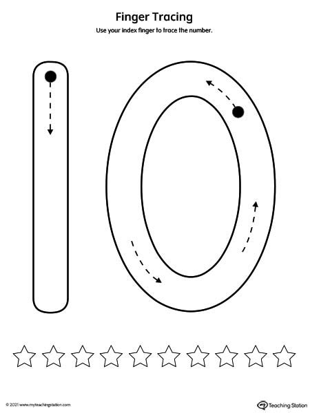 Large Number Traceable Cards: 10 | MyTeachingStation.com