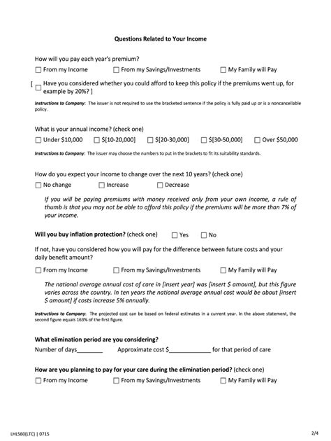 Fillable Online Tdi Texas Long Term Care Insurance Personal Worksheet