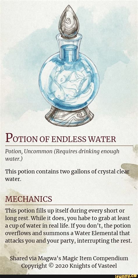 Potion Of Endless Water Potion Uncommon Requires Drinking Enough