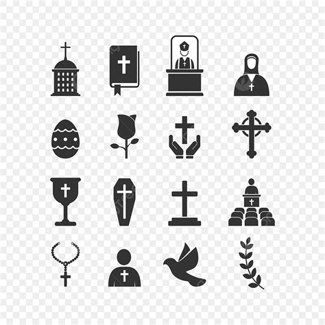 Conjunto De Iconos De Vector De Cristianismo Religión Y Religioso Png