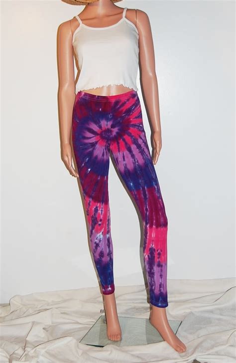 Tie Dye Leggings Purple Spiral Psychedelic Tye Dye Grateful Etsy