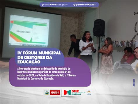 Iv F Rum Municipal De Gestores Da Educa O