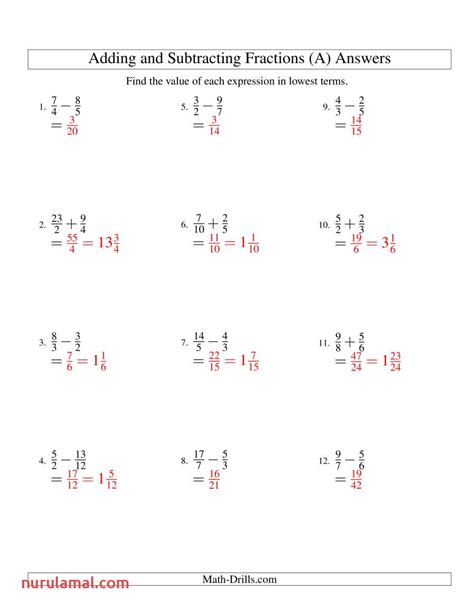 Math Drills Worksheet 7th Grade - Subtraction Worksheets