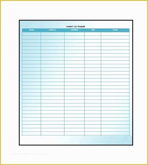 Free Contact List Template Of List Templates 105 Free Word Excel Pdf
