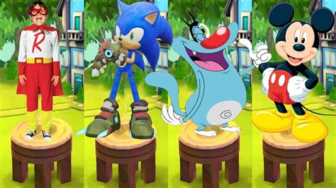 Tag With Ryan Vs Sonic Dash Vs Oggy And The Cockroaches Run Vs Mickey