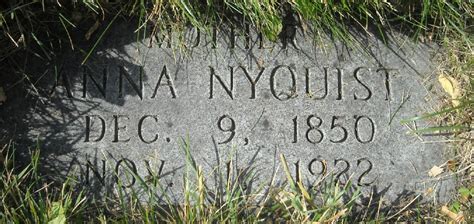 Anna Nyquist 1850 1922 Mémorial Find A Grave