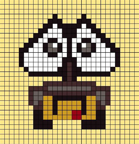 Wall E Pixel Art Pixel Art Pixel Art Pattern Pixel Art Grid