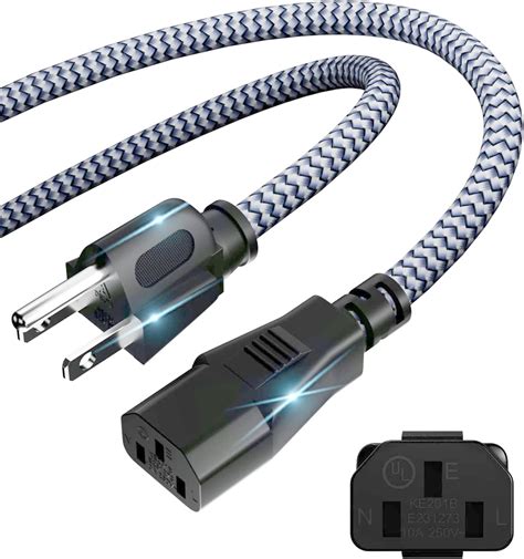 Amazon Power Cord 3 Prong Power Cable 10A 250V AC Power Cable 6