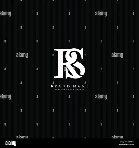 Vector Template For Initial Letter RS Logo Elegant Monogram Logo For