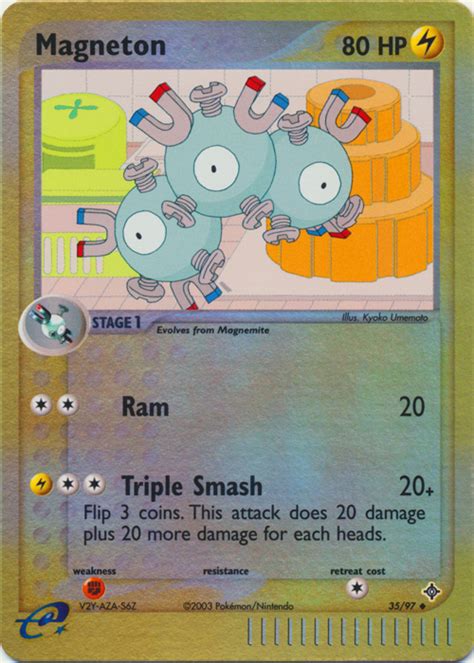 Pok Mon Ex Dragon Card Magneton Parallel Reverse Holo Arcade Game