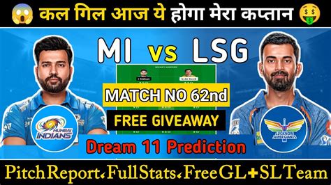 Lsg Vs Mi Dream Prediction Lsg Vs Mi Dream Dream Team Of