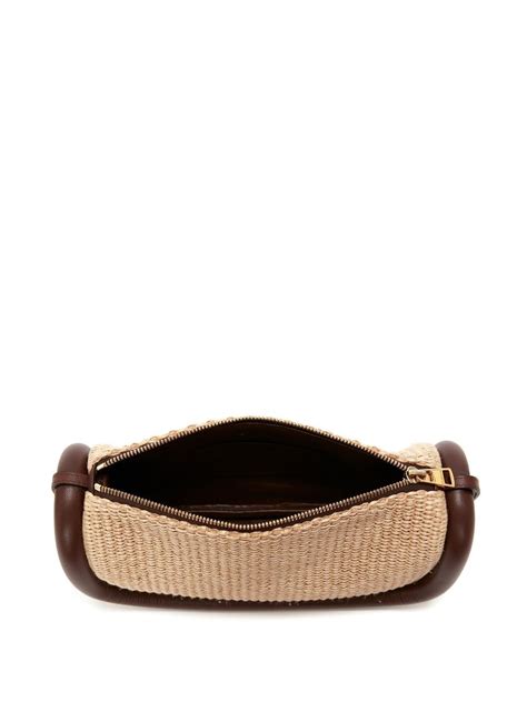 Jw Anderson Bumper Raffia Shoulder Bag Neutrals Farfetch Uk