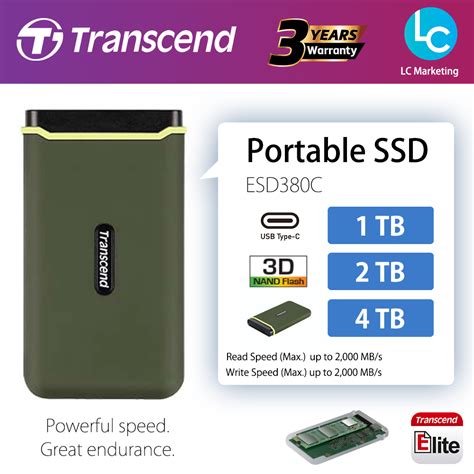 Transcend ESD380C Portable SSD USB 3 2 Gen 2x2 Type C 1TB 2TB 4TB