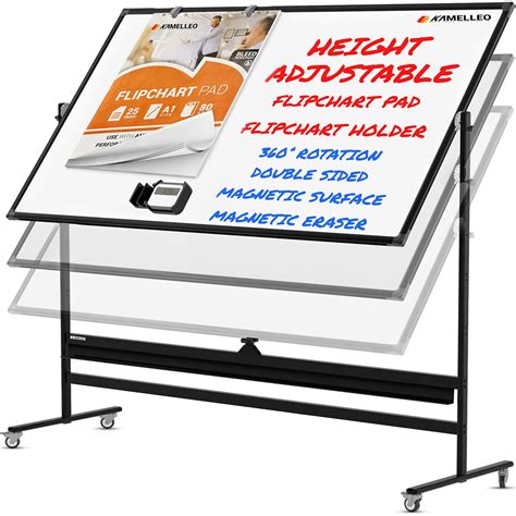 Buy Rolling Magnetic Whiteboard 48 X 36 Large Portable Dry Erase Board With Stand Double