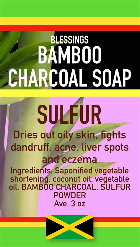 Bamboo Charcoal Sulfur Soap Blessings All Natural Jamaica For You