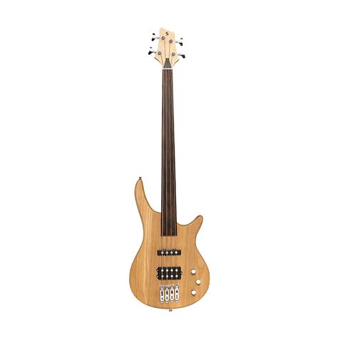 Stagg Fusion Fretless Electric Bass Guitar Natural Reverb