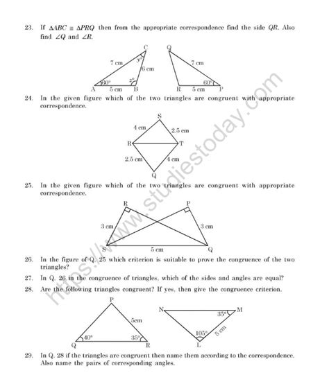 Geometry Worksheet Congruent Triangles E Street Light