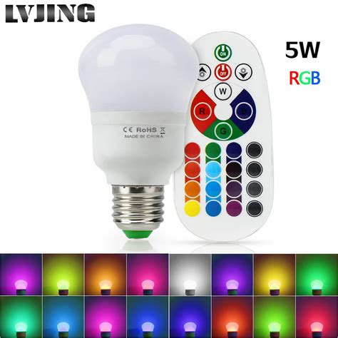 5W E27 16Color RGB Magic Light Bulb Lamp 110V 220V 85 265V Rgb LED Bulb