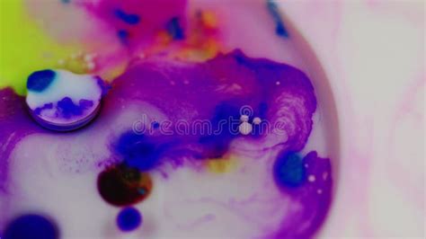 Paint Splash Ink Water Blend Purple Blue White Dye Stock Footage