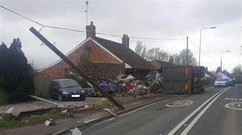 Goods Lorry Crashes Into House In Somerset Bbc News