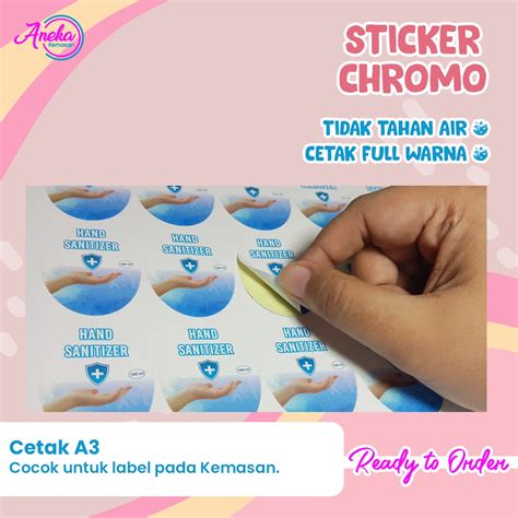 Jual Cetak Stiker Cromo Vinyl Stiker Cetak Stiker Cromo Bulat Label