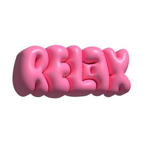 Raster 3d Modeling Clay Word Relax Realistic 3d Render Lettering Isolated On White Background