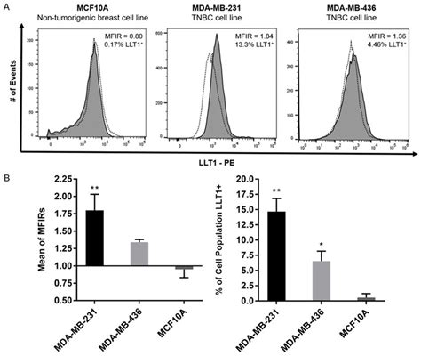 Triple Negative Breast Cancer Cell Lines Display A Higher Expression Of