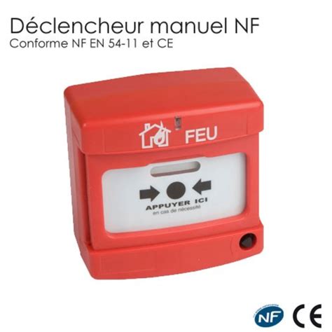 Déclencheur manuel conventionnel de désenfumage rouge