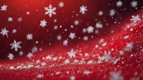 Premium Photo Snow Flake Particles On Red Background